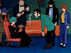 Screenshots from the 1972 TMS Entertainment cartoon Lupin Caught in a Trap