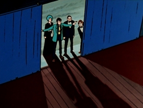 Screenshots from the 1972 TMS Entertainment cartoon Lupin Caught in a Trap