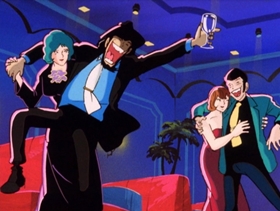 Screenshots from the 1972 TMS Entertainment cartoon Lupin Caught in a Trap