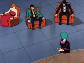 Screenshots from the 1972 TMS Entertainment cartoon Lupin Caught in a Trap