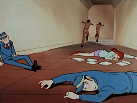 Screenshots from the 1972 TMS Entertainment cartoon Lupin Caught in a Trap