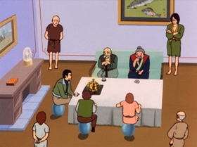 Screenshots from the 1972 TMS Entertainment cartoon Catch the Phony Lupin!