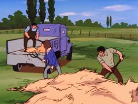 Screenshots from the 1972 TMS Entertainment cartoon Rescue the Tomboy!