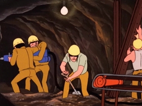 Screenshots from the 1972 TMS Entertainment cartoon The Great Gold Showdown!