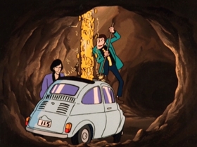 Screenshots from the 1972 TMS Entertainment cartoon The Great Gold Showdown!