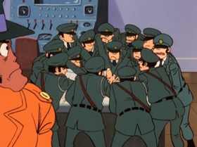 Screenshots from the 1972 TMS Entertainment cartoon The Great Gold Showdown!