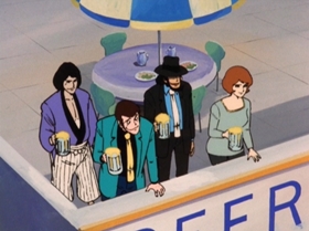 Screenshots from the 1972 TMS Entertainment cartoon The Great Gold Showdown!