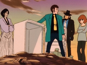 Screenshots from the 1972 TMS Entertainment cartoon The Great Gold Showdown!