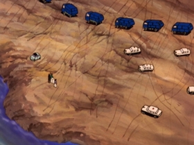 Screenshots from the 1972 TMS Entertainment cartoon The Great Gold Showdown!