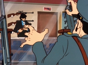 Screenshots from the 1972 TMS Entertainment cartoon The Great Gold Showdown!