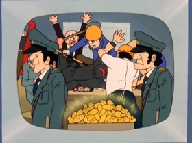Screenshots from the 1972 TMS Entertainment cartoon The Great Gold Showdown!