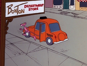 Screenshots from the 1972 DePatie Freleng cartoon Pink 8 Ball