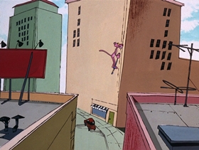 Screenshots from the 1972 DePatie Freleng cartoon Pink 8 Ball