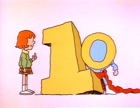 Screenshots from the 1973 Focus Design, Inc. cartoon My Hero, Zero