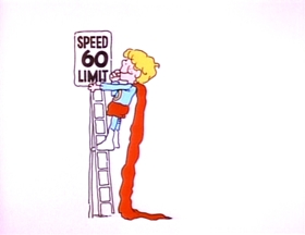 Screenshots from the 1973 Focus Design, Inc. cartoon My Hero, Zero