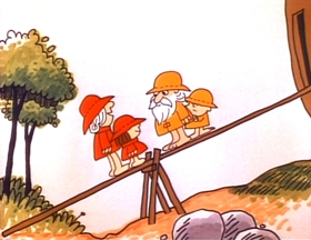 Screenshots from the 1973 Focus Design, Inc. cartoon Elementary, My Dear