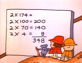 Screenshots from the 1973 Focus Design, Inc. cartoon Elementary, My Dear