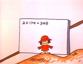 Screenshots from the 1973 Focus Design, Inc. cartoon Elementary, My Dear