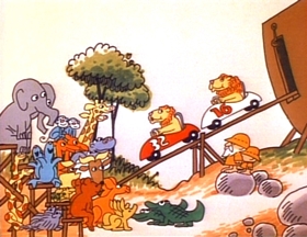 Screenshots from the 1973 Focus Design, Inc. cartoon Elementary, My Dear