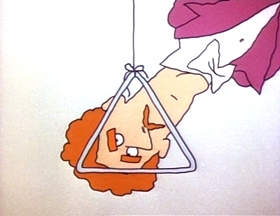 Screenshots from the 1973 Focus Design, Inc. cartoon Three Is a Magic Number