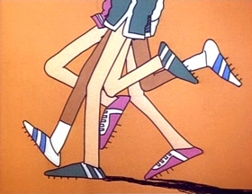 Screenshots from the 1973 Focus Design, Inc. cartoon Three Is a Magic Number