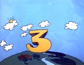 Screenshots from the 1973 Focus Design, Inc. cartoon Three Is a Magic Number