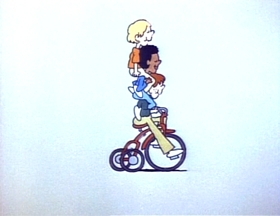 Screenshots from the 1973 Focus Design, Inc. cartoon Three Is a Magic Number