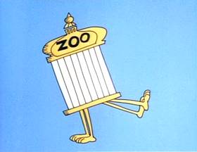 Screenshots from the 1973 Focus Design, Inc. cartoon The Four-Legged Zoo