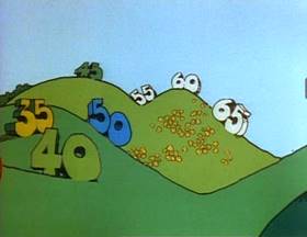 Screenshots from the 1973 Focus Design, Inc. cartoon Ready or Not, Here I Come