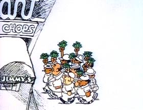 Screenshots from the 1973 Focus Design, Inc. cartoon I Got Six