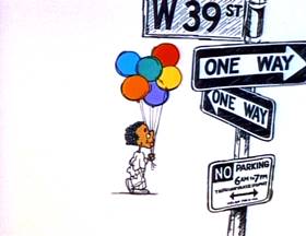 Screenshots from the 1973 Focus Design, Inc. cartoon I Got Six