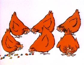 Screenshots from the 1973 Focus Design, Inc. cartoon I Got Six