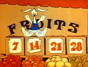 Screenshots from the 1973 Focus Design, Inc. cartoon Lucky Seven Sampson