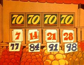 Screenshots from the 1973 Focus Design, Inc. cartoon Lucky Seven Sampson