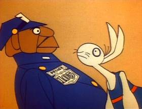 Screenshots from the 1973 Focus Design, Inc. cartoon Lucky Seven Sampson