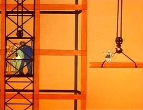 Screenshots from the 1973 Focus Design, Inc. cartoon Lucky Seven Sampson