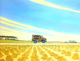 Screenshots from the 1973 Focus Design, Inc. cartoon Lucky Seven Sampson