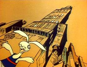 Screenshots from the 1973 Focus Design, Inc. cartoon Lucky Seven Sampson