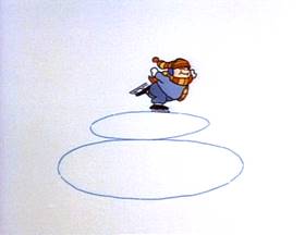 Screenshots from the 1973 Focus Design, Inc. cartoon Figure Eight
