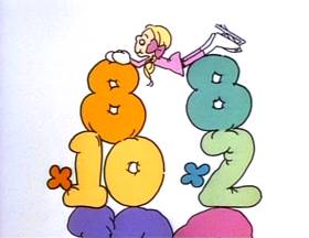 Screenshots from the 1973 Focus Design, Inc. cartoon Figure Eight