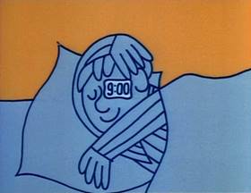 Screenshots from the 1973 Focus Design, Inc. cartoon The Good Eleven