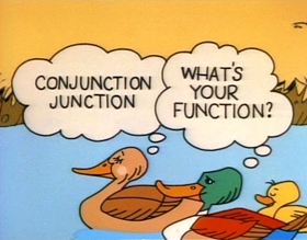 Screenshots from the 1973 Focus Design, Inc. cartoon Conjunction Junction