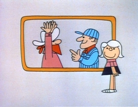 Screenshots from the 1973 Focus Design, Inc. cartoon A Noun Is A Person, Place Or Thing