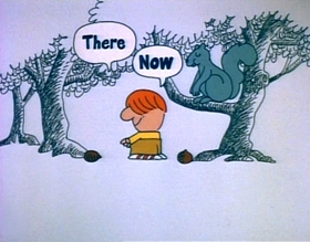 Screenshots from the 1974 Focus Design, Inc. cartoon Lolly, Lolly, Lolly, Get Your Adverbs Here