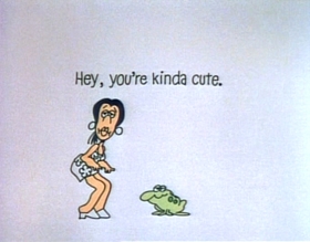 Screenshots from the 1974 Focus Design, Inc. cartoon Interjections!