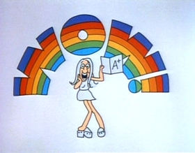 Screenshots from the 1974 Focus Design, Inc. cartoon Interjections!