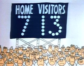 Screenshots from the 1974 Focus Design, Inc. cartoon Interjections!