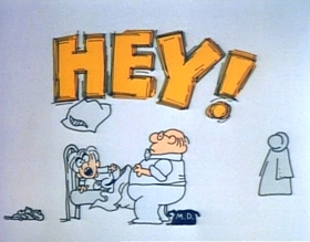 Screenshots from the 1974 Focus Design, Inc. cartoon Interjections!