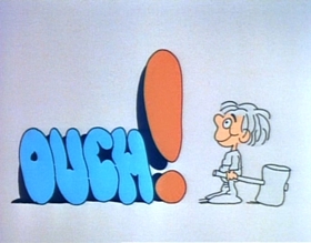Screenshots from the 1974 Focus Design, Inc. cartoon Interjections!
