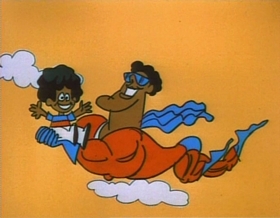 Screenshots from the 1974 Focus Design, Inc. cartoon Verb: That